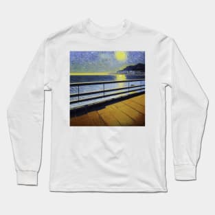 Santa Monica Pier California in Van Gogh's style Long Sleeve T-Shirt